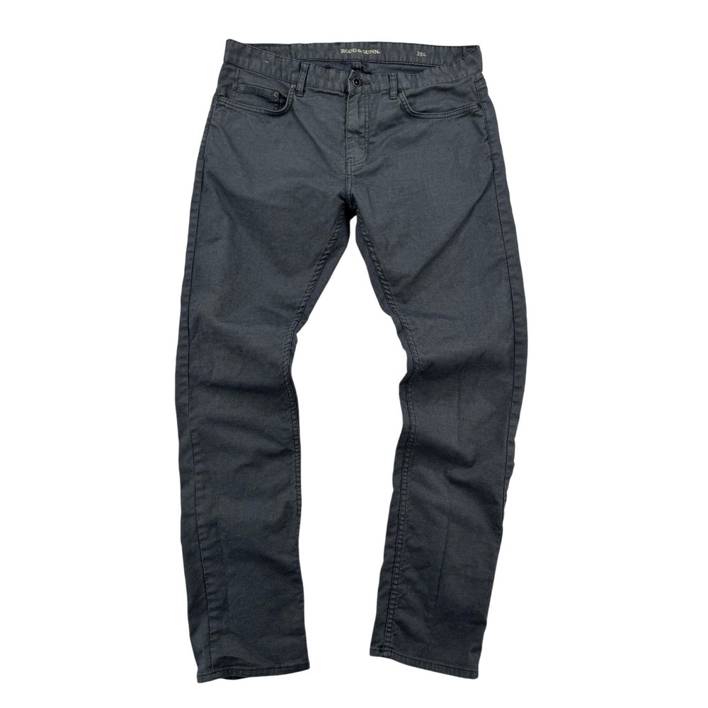 Rodd & Gunn Straight Fit Pants Mens 35L Gray Excellent Textured Italian Fabric